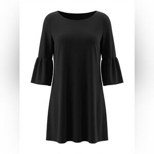 White House Black Market Elegant Black Bell Sleeve Dress